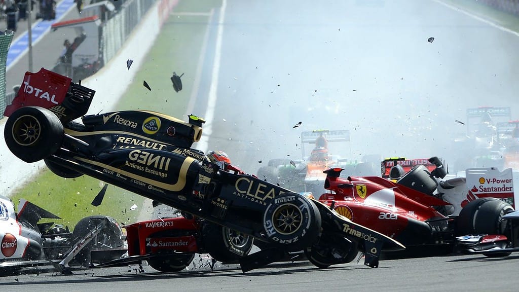 Accident du Grand Prix de Belgique 2012 (Crédits : RTBF)