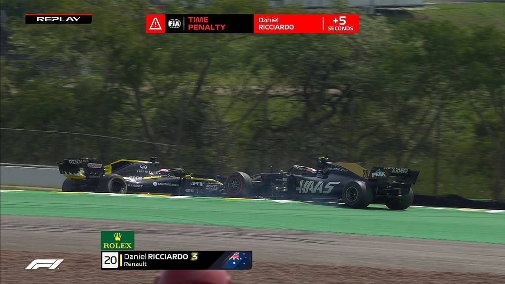 Pénalité de Ricciardo au Grand Prix du Brésil en 2019 de 5 secondes (Crédits : F1)