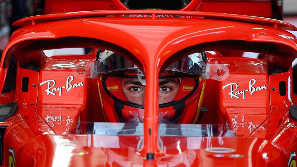 Le halo sur la F1 de Carlos Sainz, pilote Ferrari, en janvier 2021 (Source : FORMULA 1)