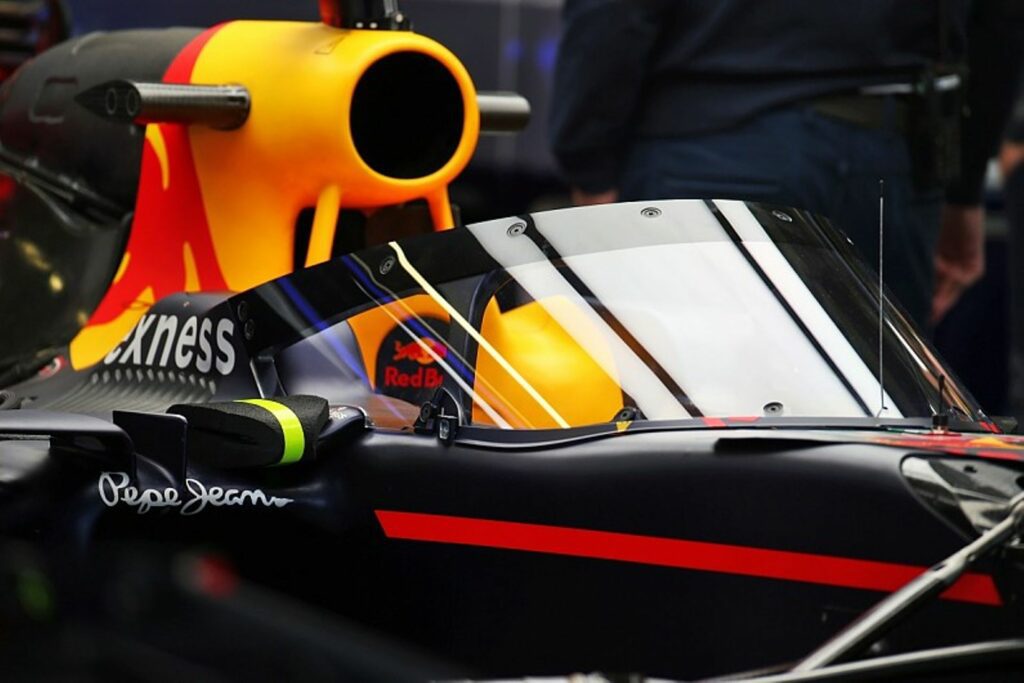 Le pare-brise, testé sur la F1 de Daniel Ricciardo, alors pilote chez Red Bull, aux essais libres du GP de Russie en 2016 (Source : © Getty Images)