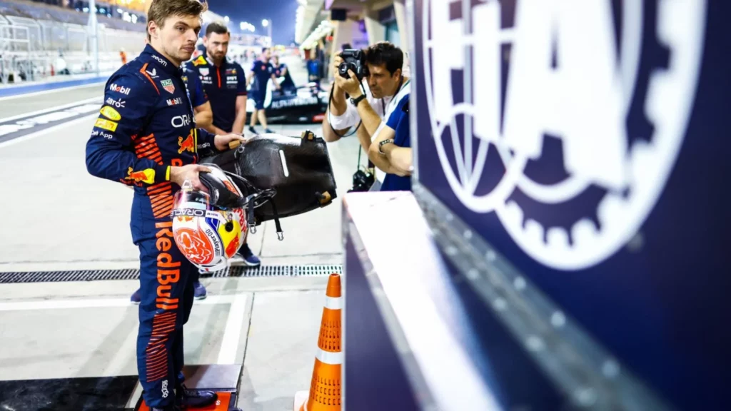 Pesée de Max Verstappen avant le GP de Bahrain en 2023 (Crédits : Getty)