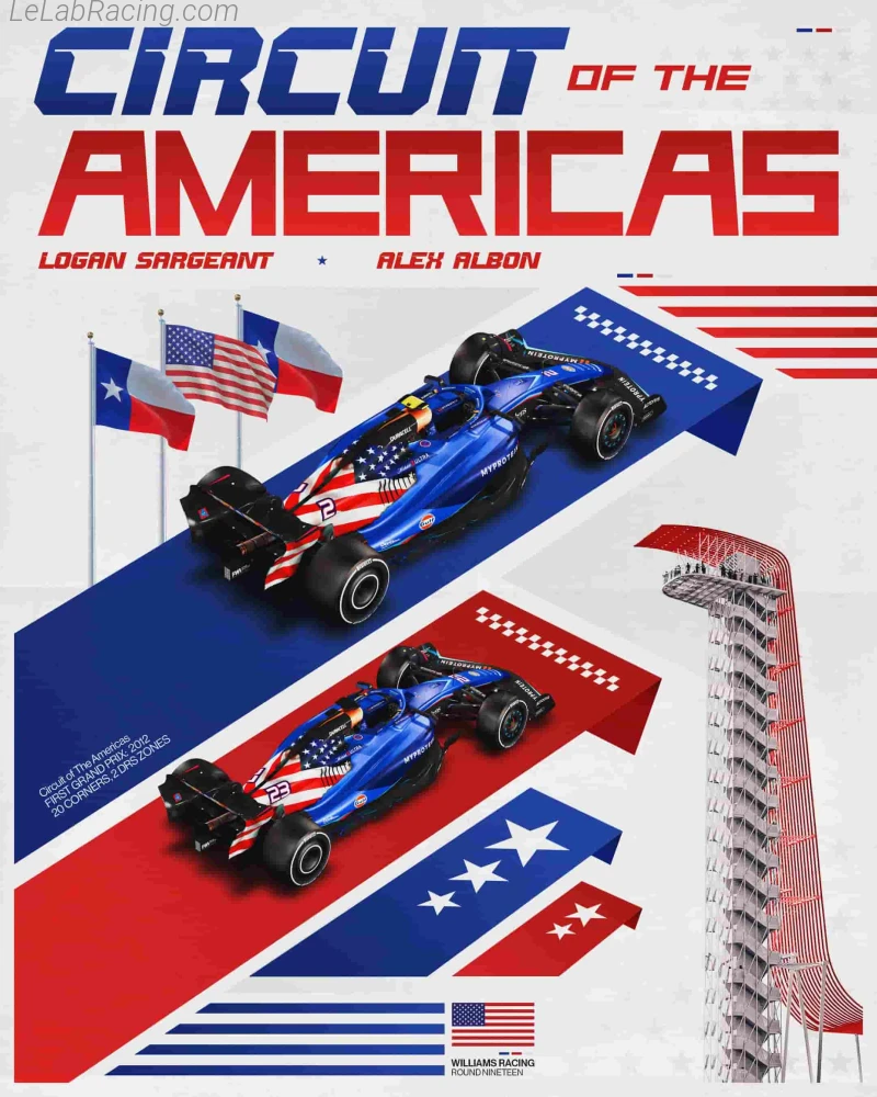 Poster équipe Grand Prix automobile des États-Unis 2023