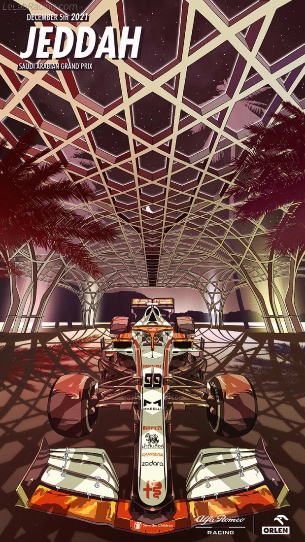 Poster équipe Grand Prix automobile d'Arabie saoudite 2021
