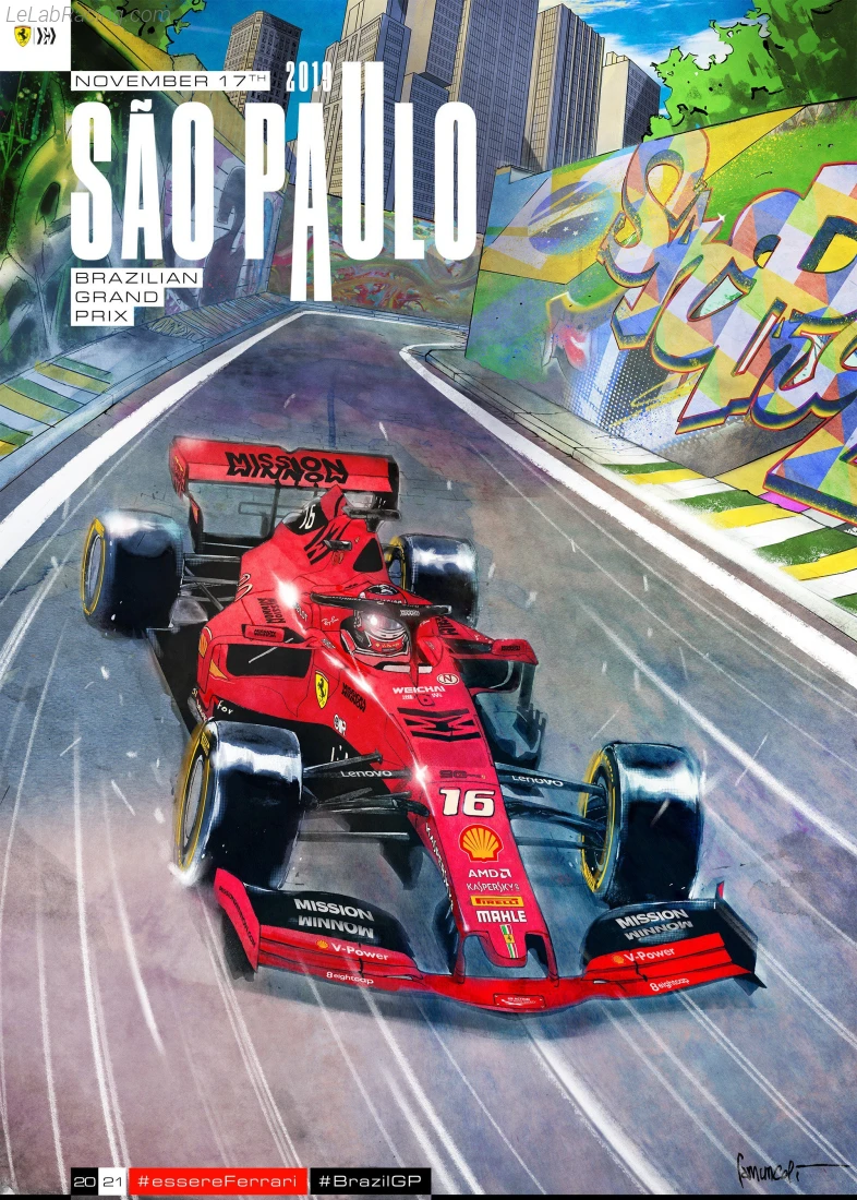 Poster équipe Grand Prix automobile du Brésil 2019