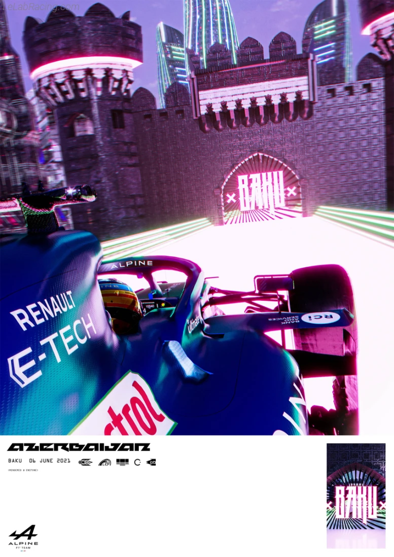 Poster équipe Grand Prix automobile d'Azerbaïdjan 2021