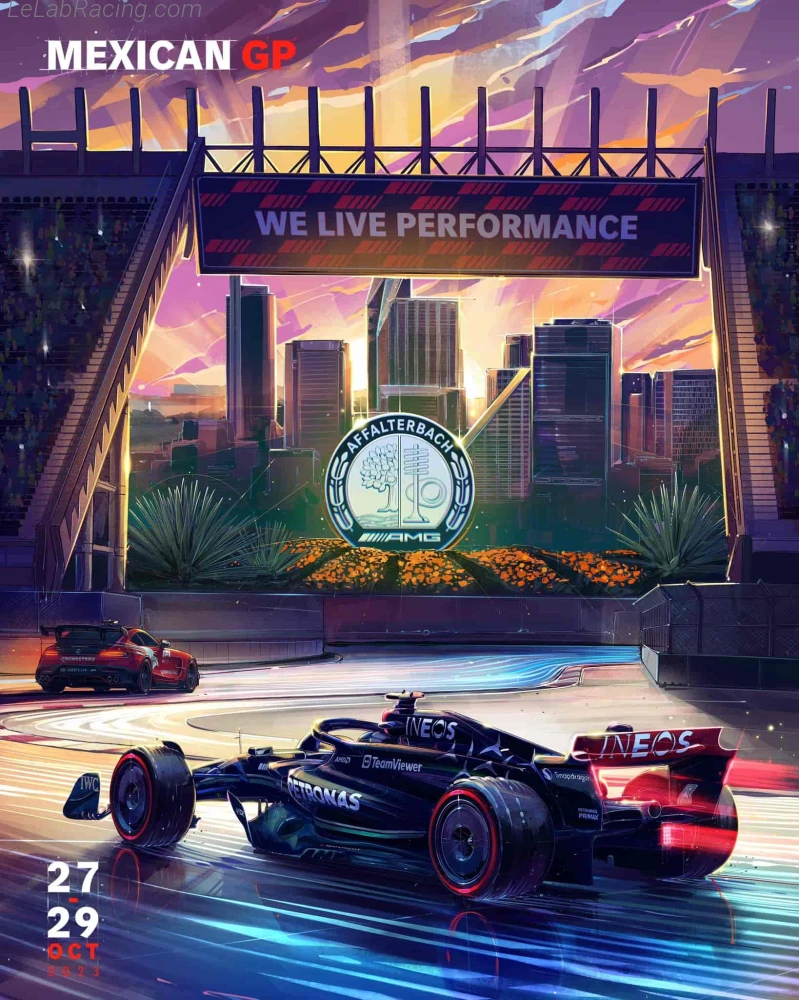 Poster équipe Grand Prix automobile de Mexico 2023