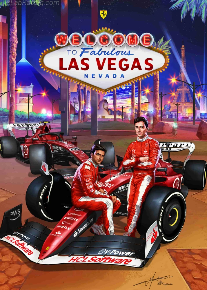 Poster équipe Grand Prix automobile de Las Vegas 2023