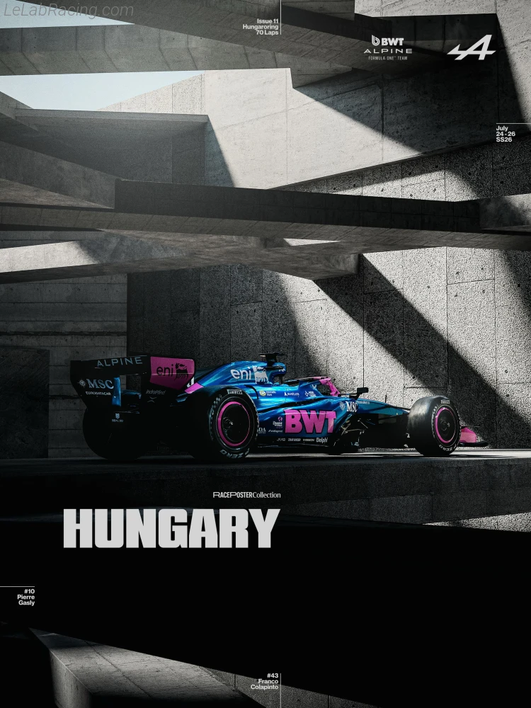 Poster équipe Grand Prix automobile de Hongrie 2026