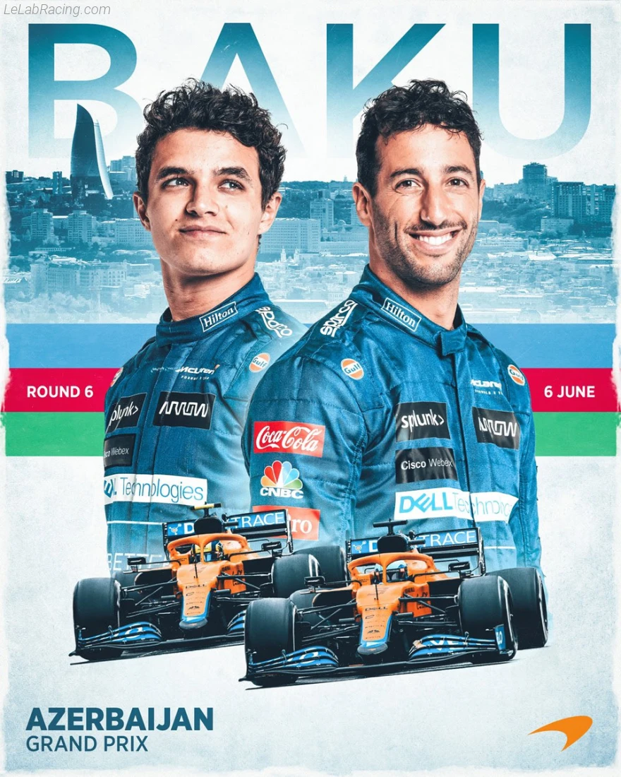 Poster équipe Grand Prix automobile d'Azerbaïdjan 2021