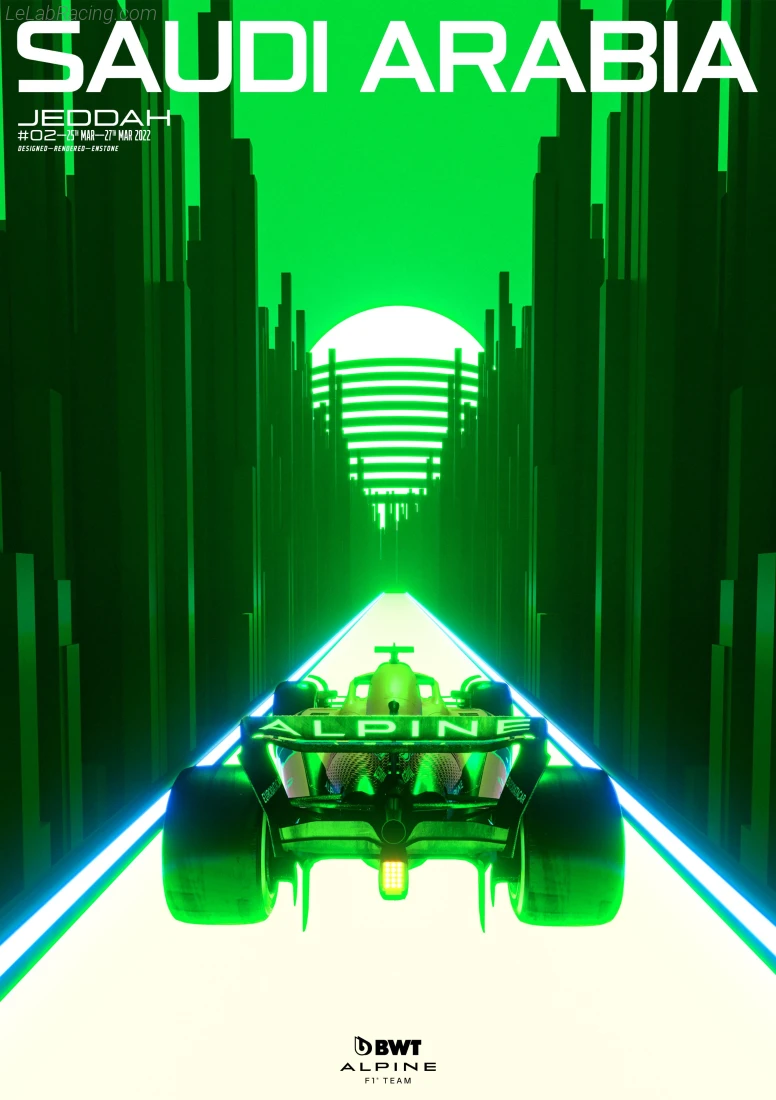 Poster équipe Grand Prix automobile d'Arabie saoudite 2022