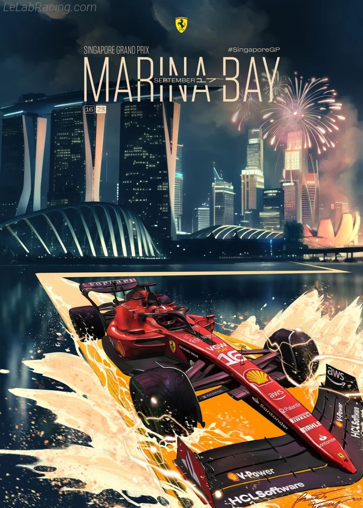 Poster équipe Grand Prix automobile de Singapour 2023