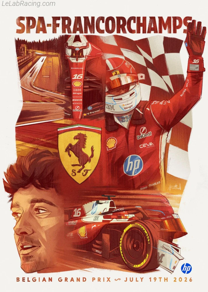 Poster équipe Grand Prix automobile de Belgique 2026