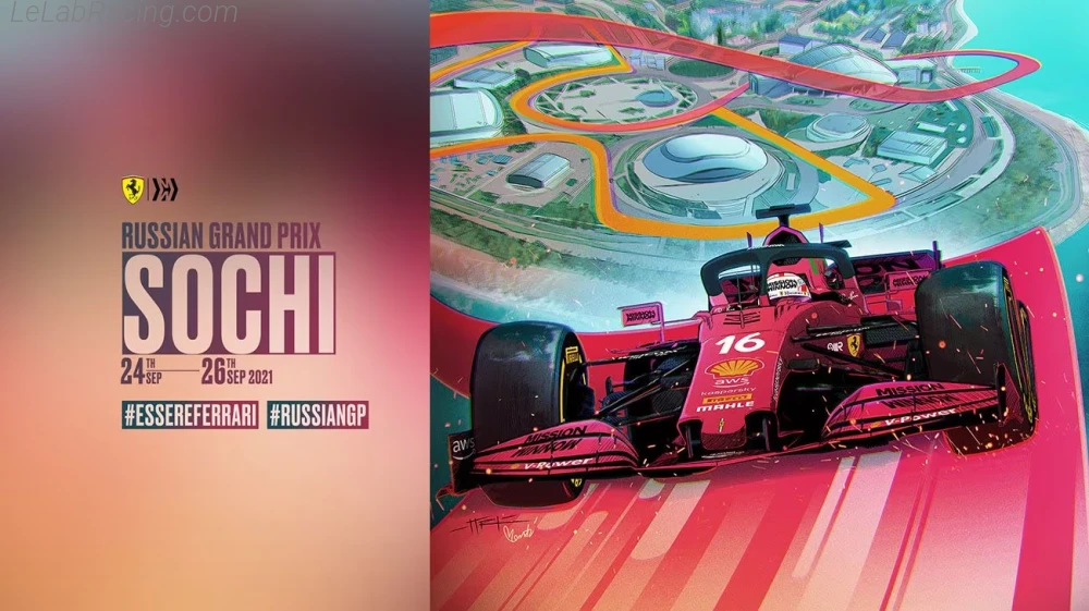 Poster équipe Grand Prix automobile de Russie 2021