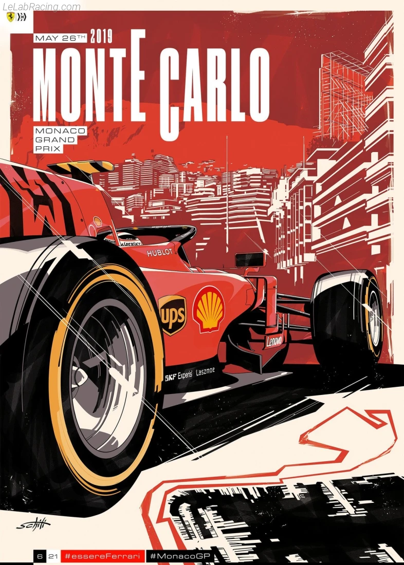 Poster équipe Grand Prix automobile de Monaco 2019