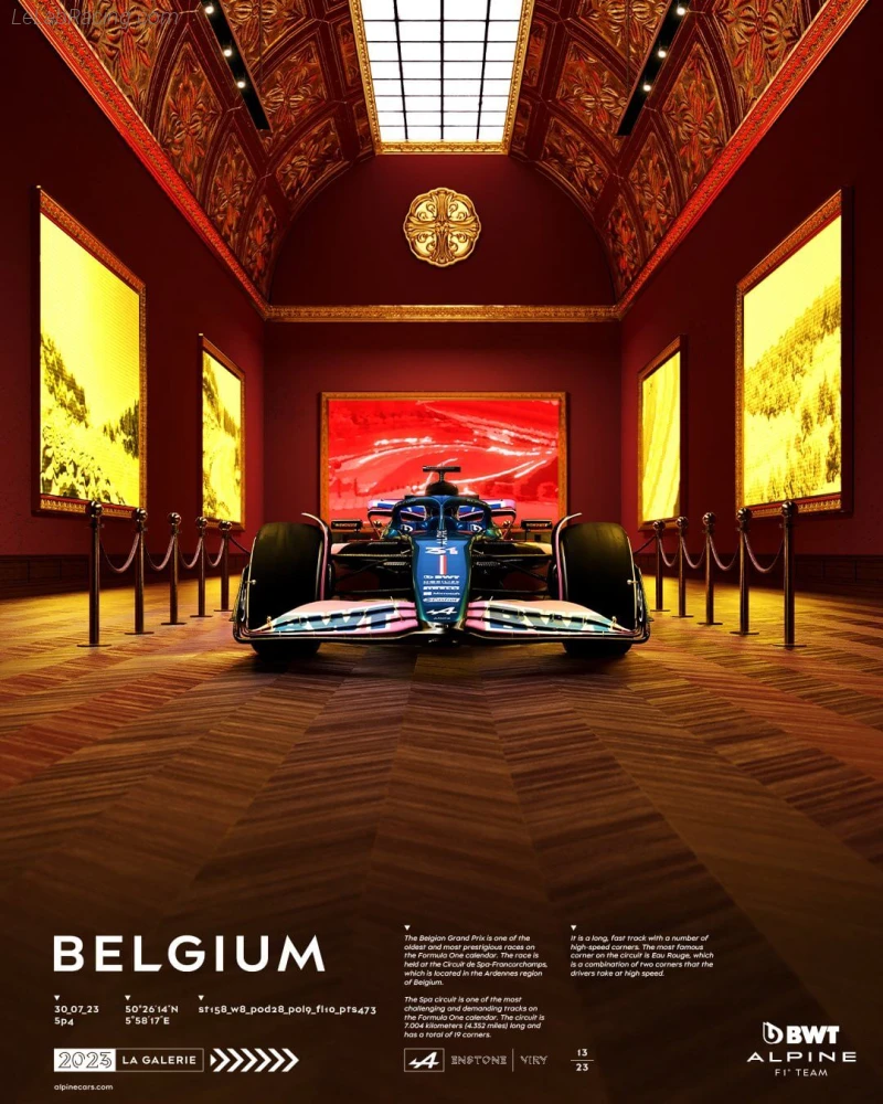 Poster équipe Grand Prix automobile de Belgique 2023