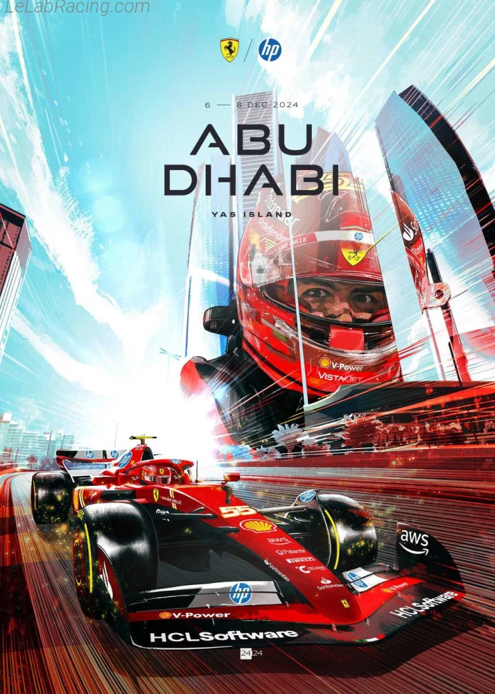 Poster équipe Grand Prix automobile d'Abou Dabi 2024