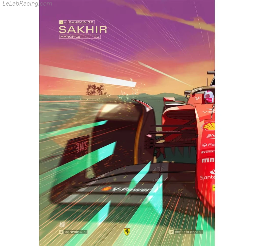 Poster équipe Grand Prix automobile de Bahreïn 2022
