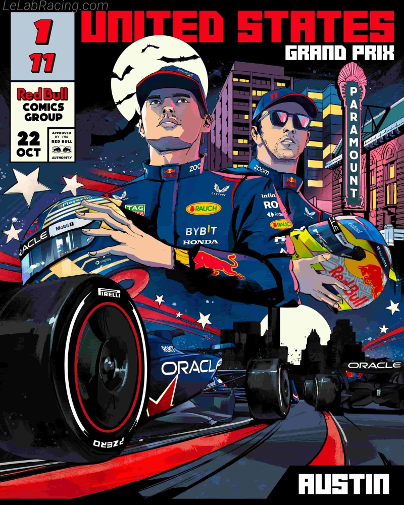 Poster équipe Grand Prix automobile des États-Unis 2023