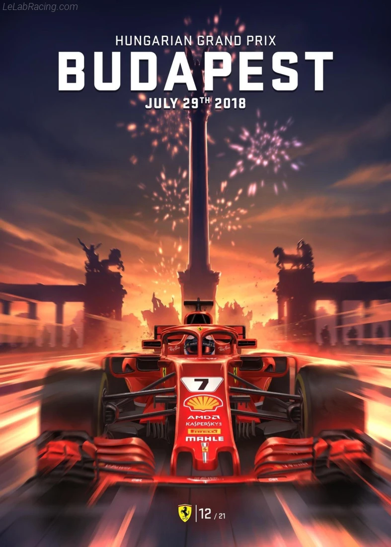 Poster équipe Grand Prix automobile de Hongrie 2018