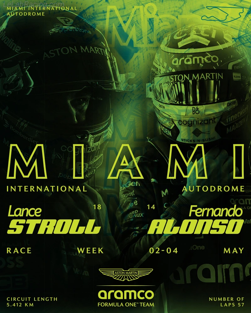 Poster équipe Grand Prix automobile de Miami 2025