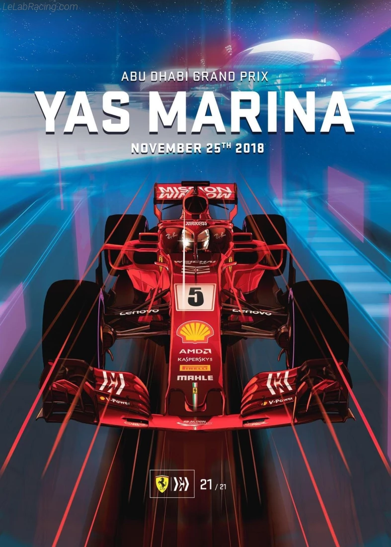 Poster équipe Grand Prix automobile d'Abou Dabi 2018