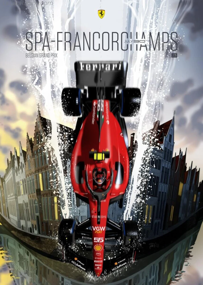Poster équipe Grand Prix automobile de Belgique 2023