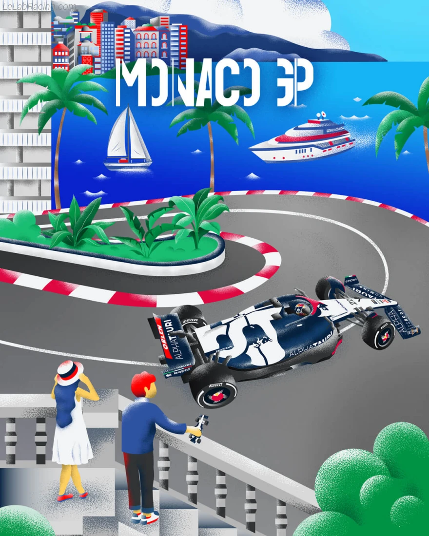 Poster équipe Grand Prix automobile de Monaco 2023