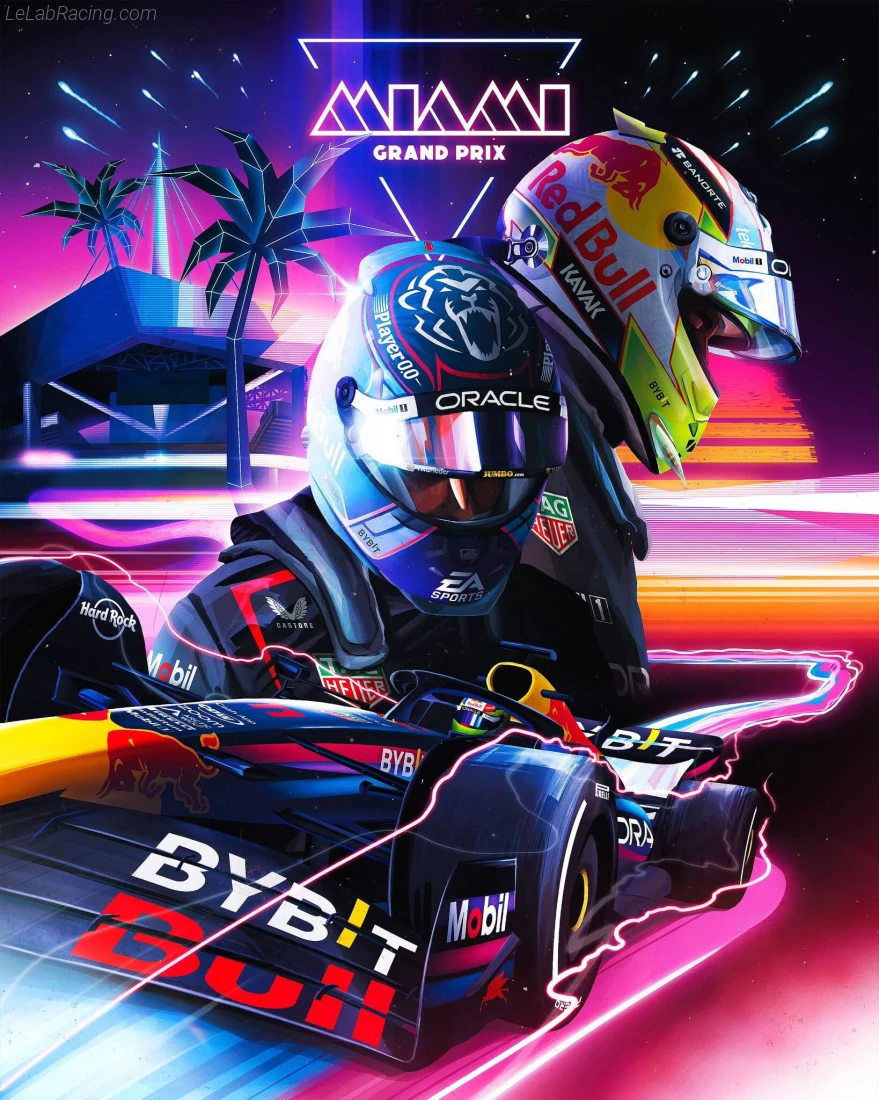 Poster équipe Grand Prix automobile de Miami 2023