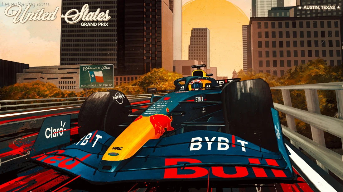 Poster équipe Grand Prix automobile des États-Unis 2022