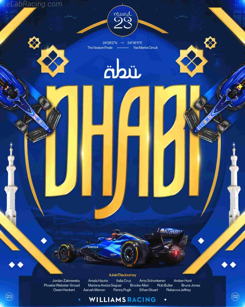 Poster équipe Grand Prix automobile d'Abou Dabi 2023