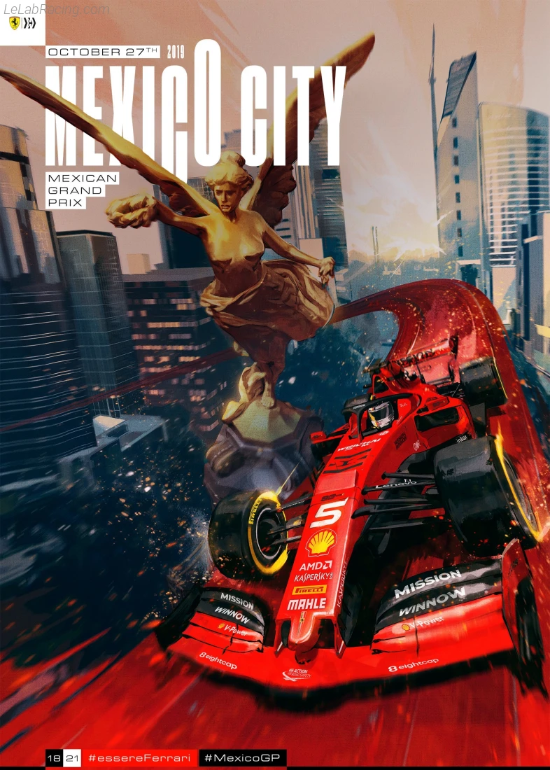 Poster équipe Grand Prix automobile du Mexique 2019