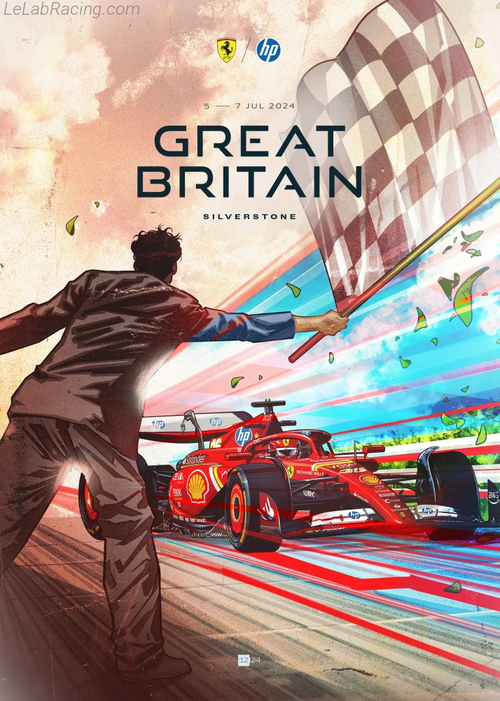 Poster équipe Grand Prix automobile de Grande-Bretagne 2024