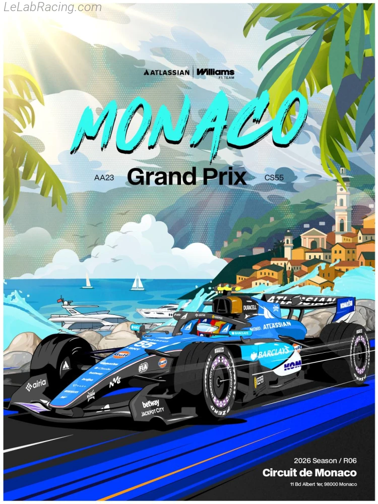 Poster équipe Grand Prix automobile de Monaco 2026