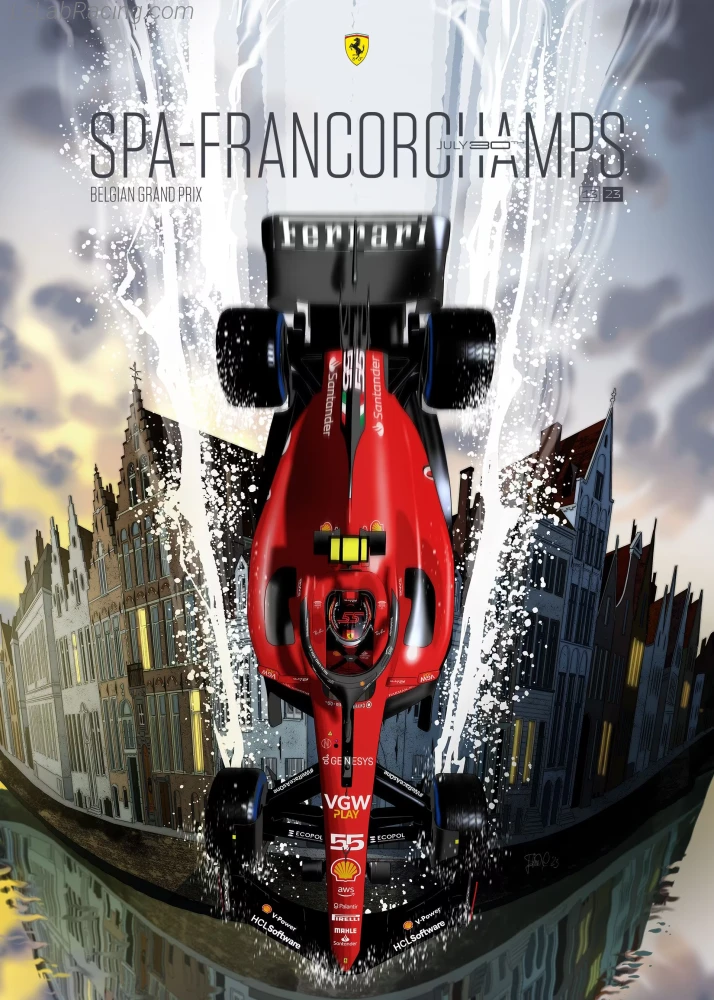 Poster équipe Grand Prix automobile de Belgique 2023