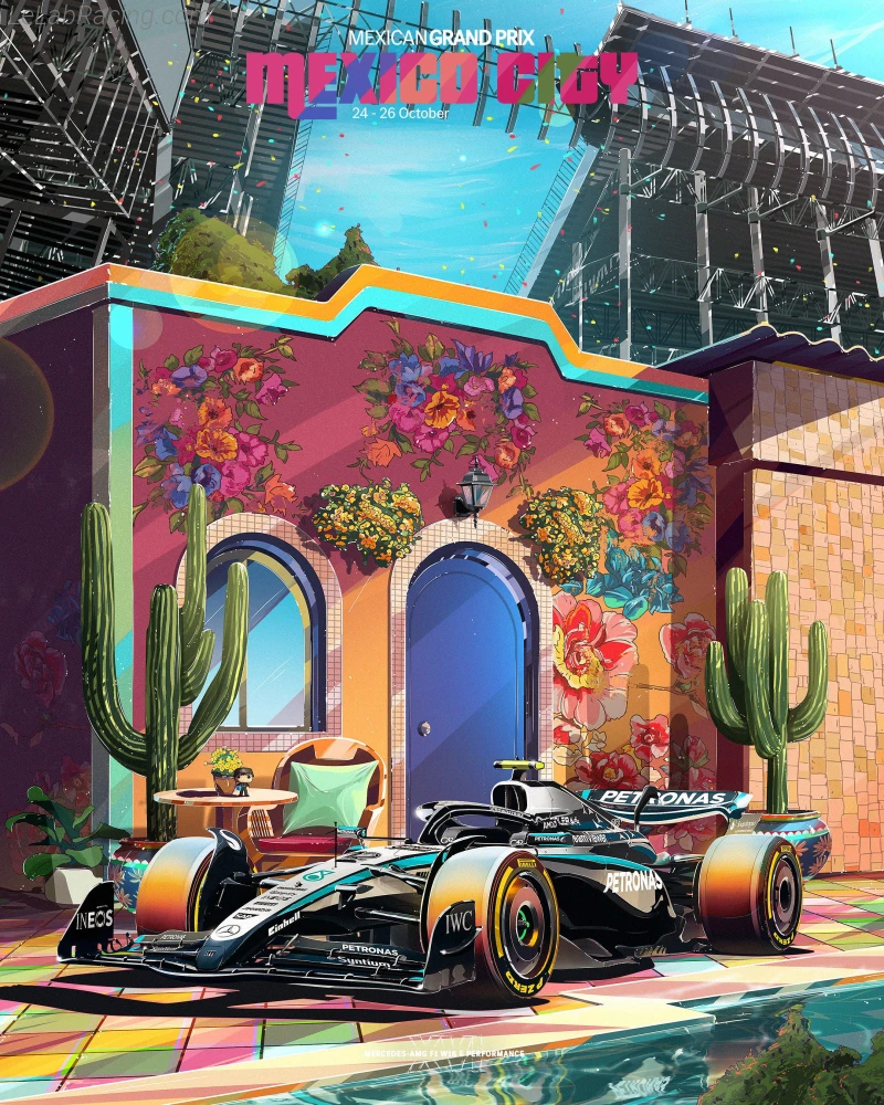 Poster équipe Grand Prix automobile de Mexico 2025