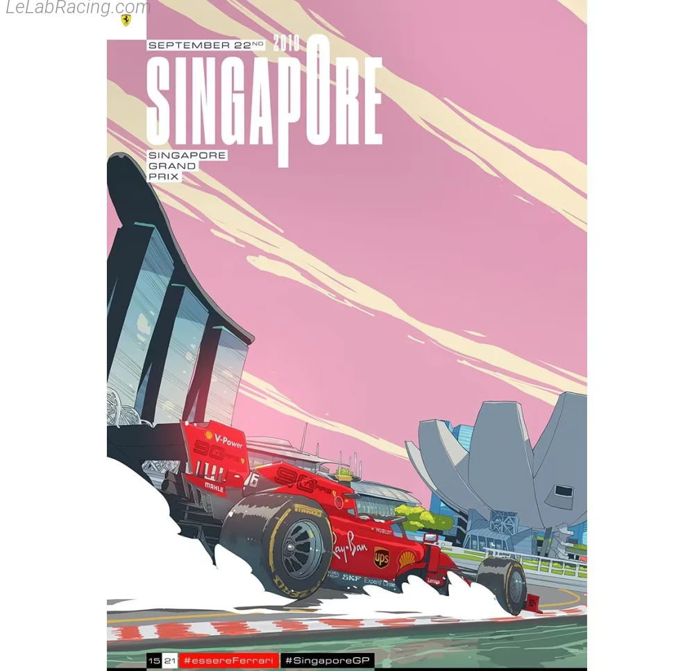 Poster équipe Grand Prix automobile de Singapour 2019