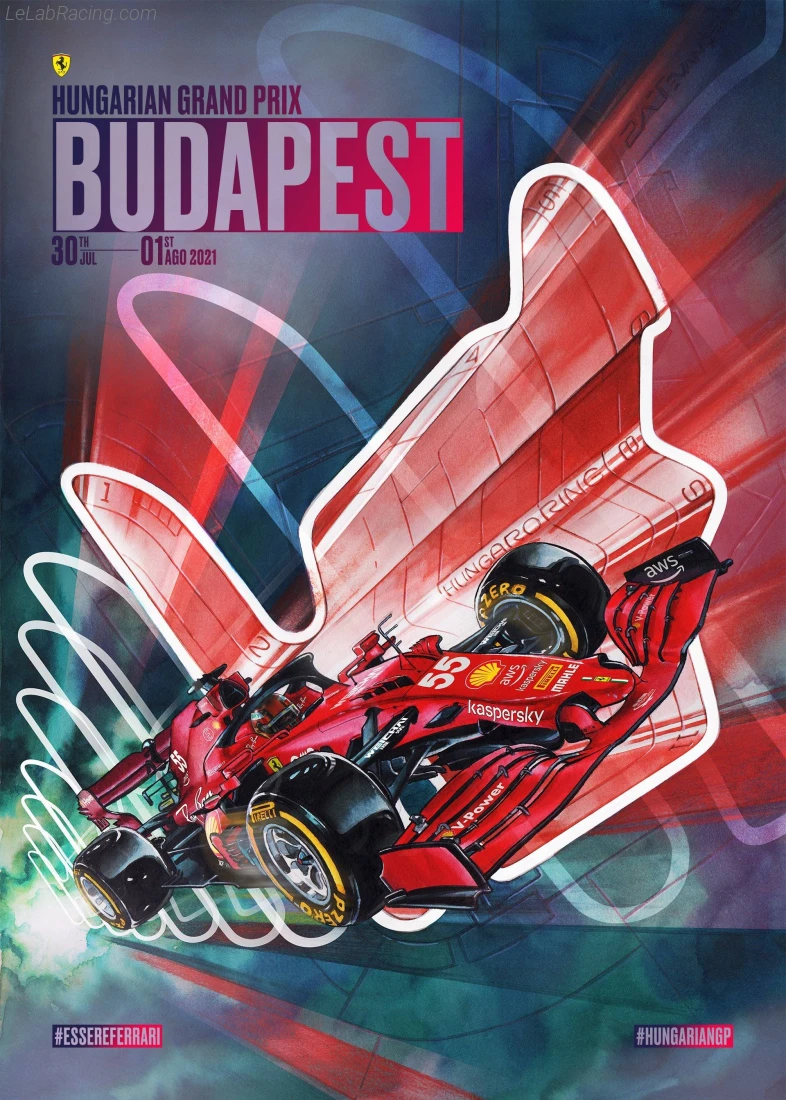 Poster équipe Grand Prix automobile de Hongrie 2021