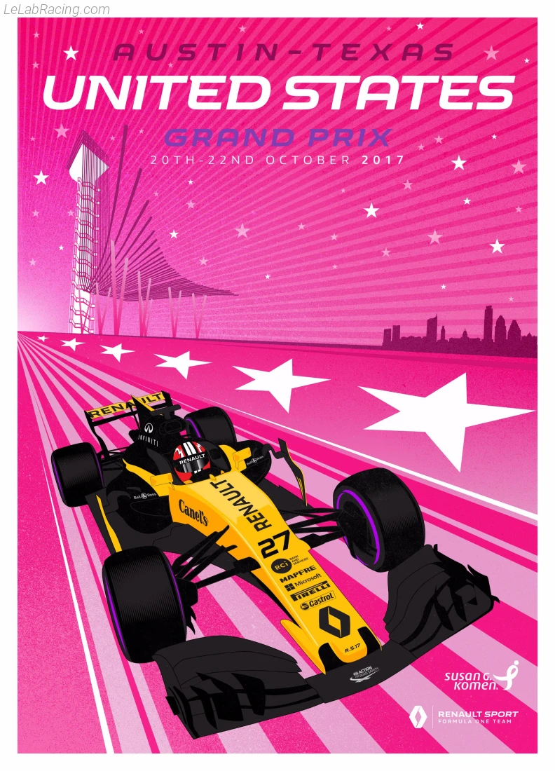Poster équipe Grand Prix automobile des États-Unis 2017