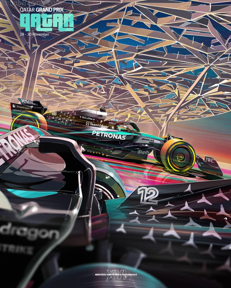 Poster équipe Grand Prix automobile du Qatar 2025