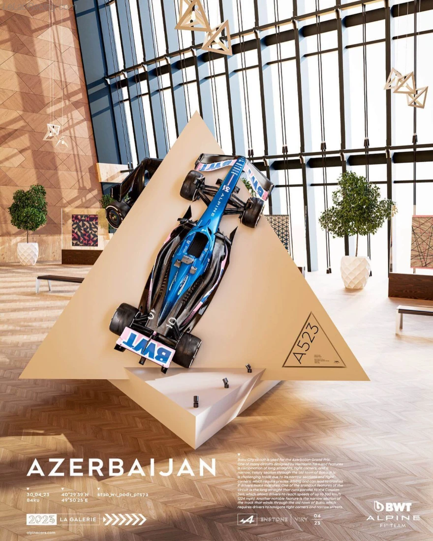 Poster équipe Grand Prix automobile d'Azerbaïdjan 2023