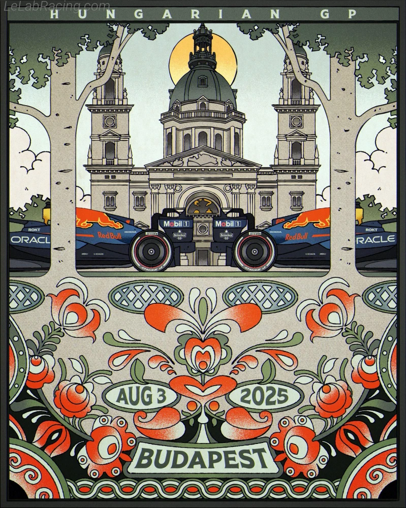 Poster équipe Grand Prix automobile de Hongrie 2025