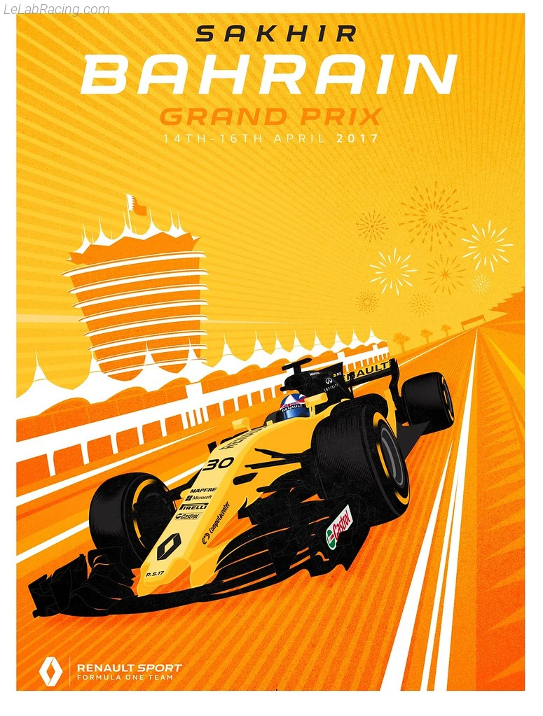 Poster équipe Grand Prix automobile de Bahreïn 2017