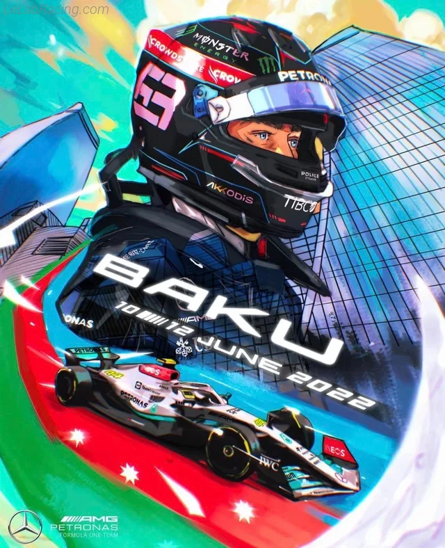Poster équipe Grand Prix automobile d'Azerbaïdjan 2022