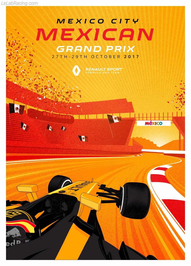 Poster équipe Grand Prix automobile du Mexique 2017