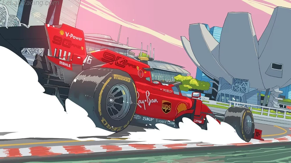 Poster équipe Grand Prix automobile de Singapour 2019
