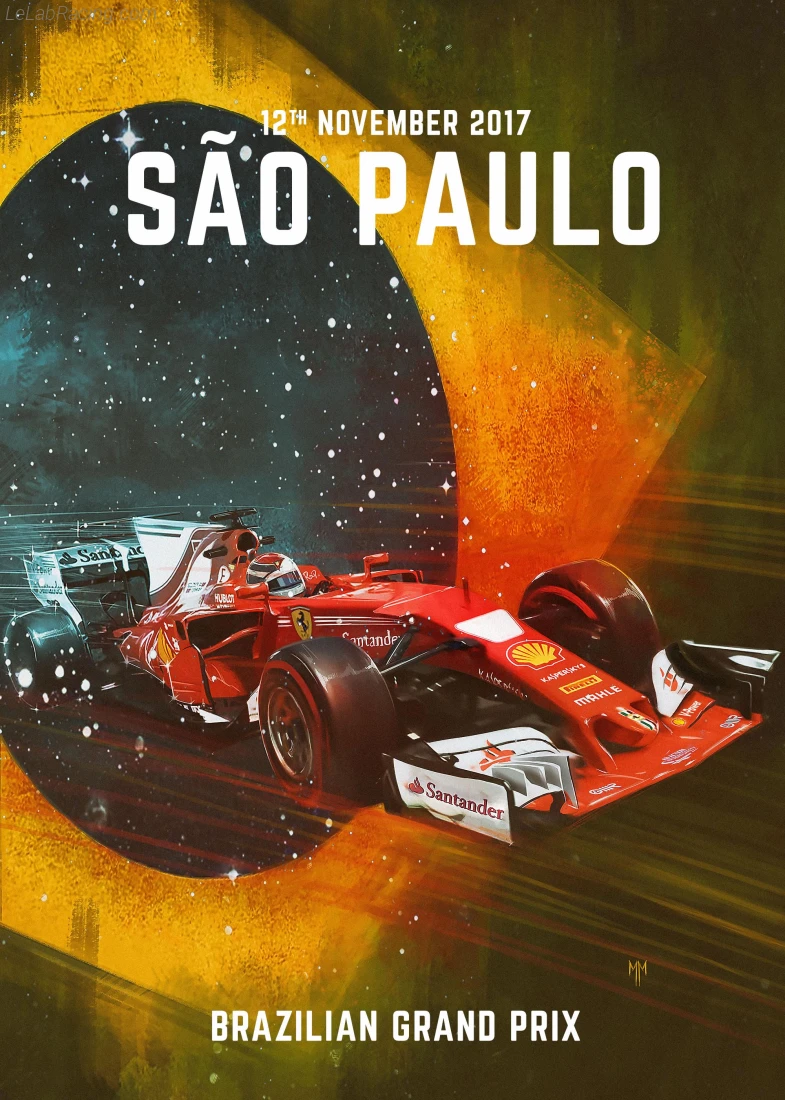 Poster équipe Grand Prix automobile du Brésil 2017