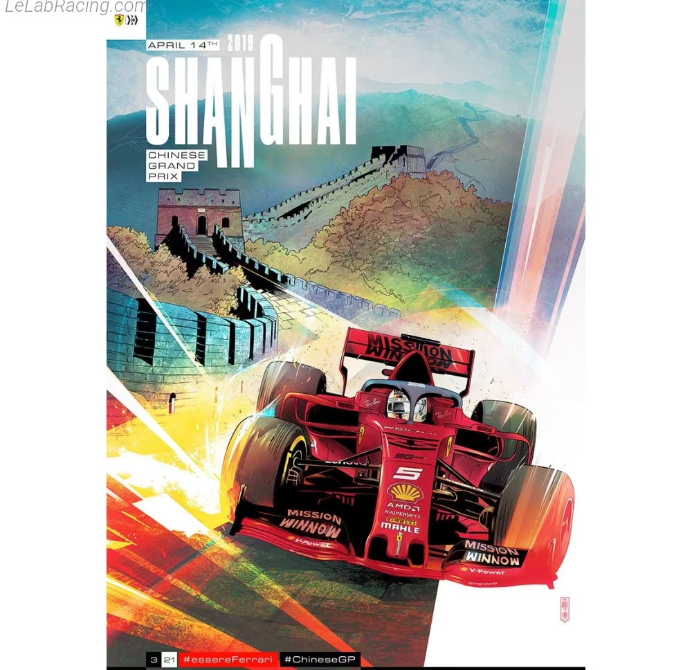 Poster équipe Grand Prix automobile de Chine 2019