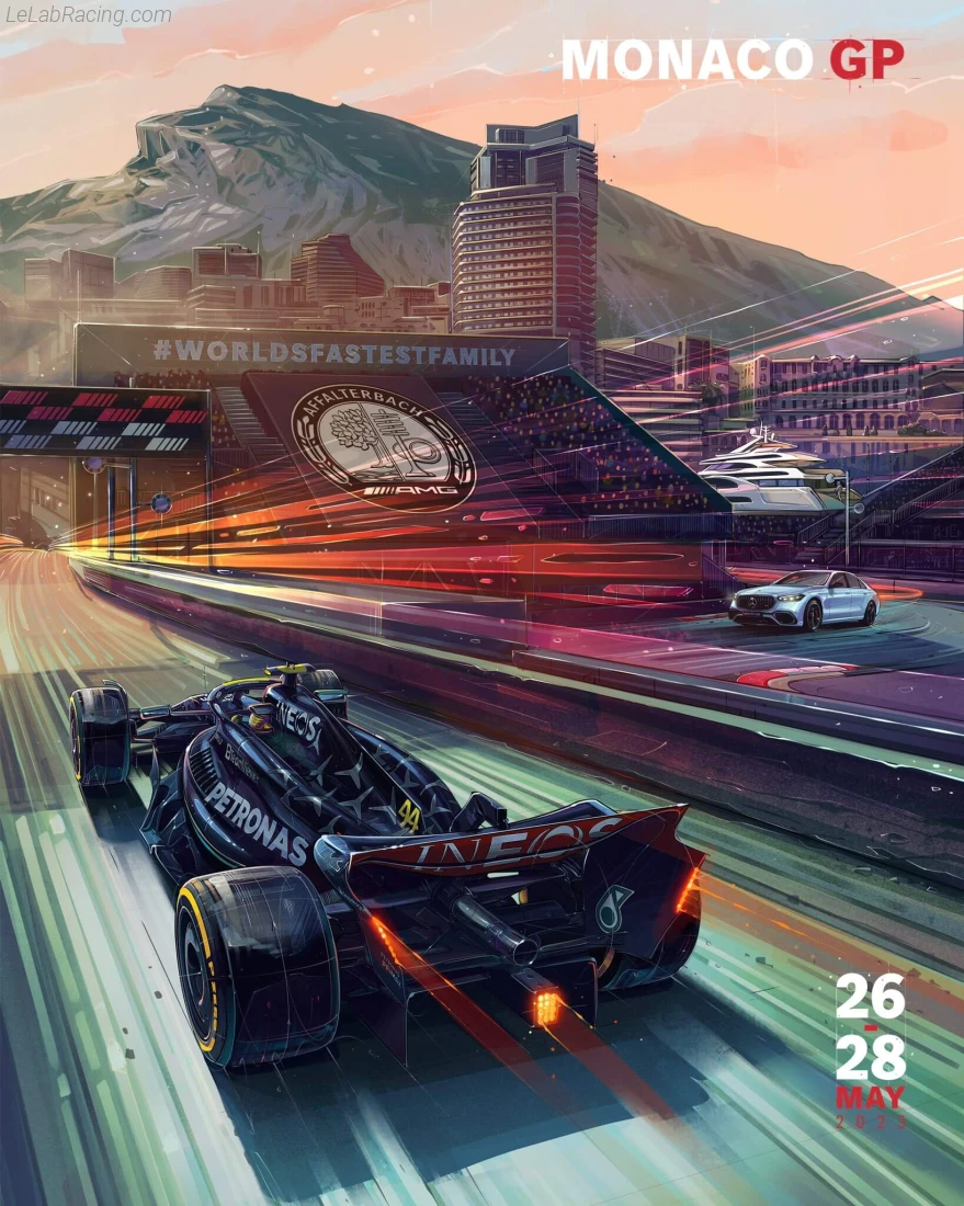 Poster équipe Grand Prix automobile de Monaco 2023