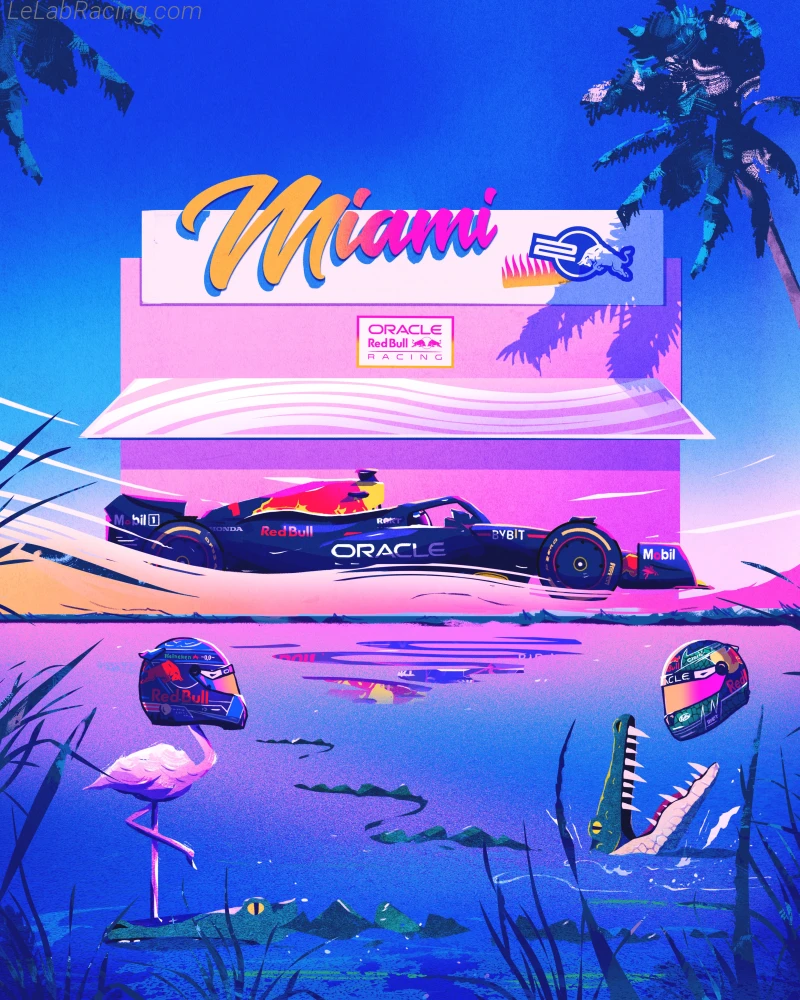 Poster équipe Grand Prix automobile de Miami 2024