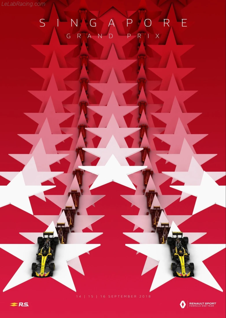 Poster équipe Grand Prix automobile de Singapour 2018